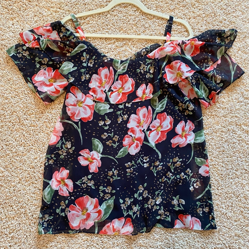 CAbi Fairytale Cold Shoulder blouse